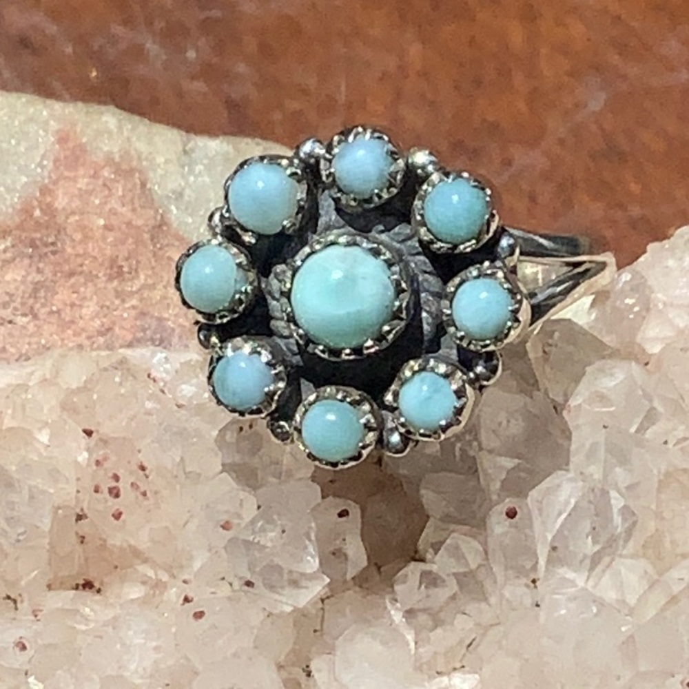 LARIMAR 925 STERLING SILVER RING, SIZE 8.25